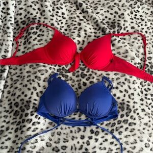 La vien rose bikini tops blue and red size M